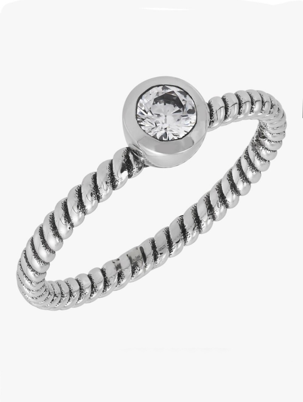 Silpada Sterling Silver White CZ Solitaire Band Ring